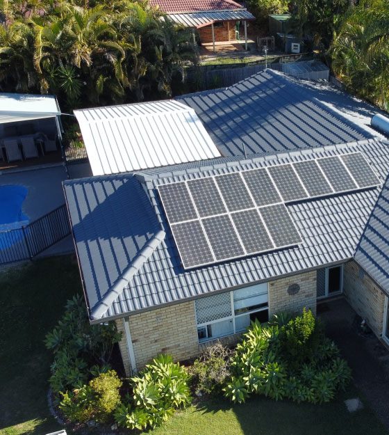 Roof With Solar Panels — Roofers In Gold Coast, QLD